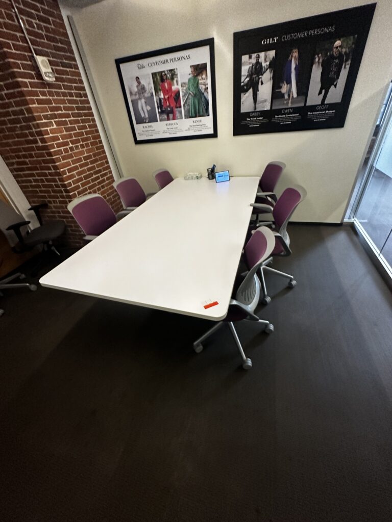 white laminate conference table